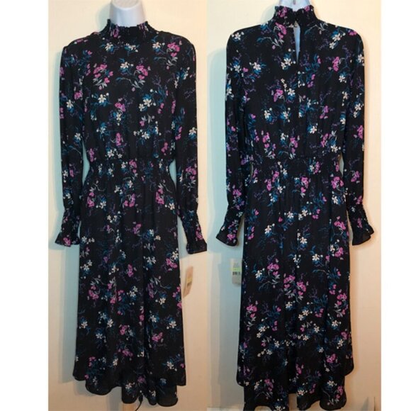 Nanette Lepore Sophisticated Floral Printed Women's A-Line Dress sz 4-6 READ - Picture 2 of 8